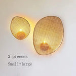 Hand-Woven Rattan Wall Lamp for Japanese Inspired Decor