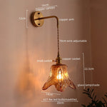 Amber Glass LED Wall Lamps for Living Room and Bathroom Mirror Lighting