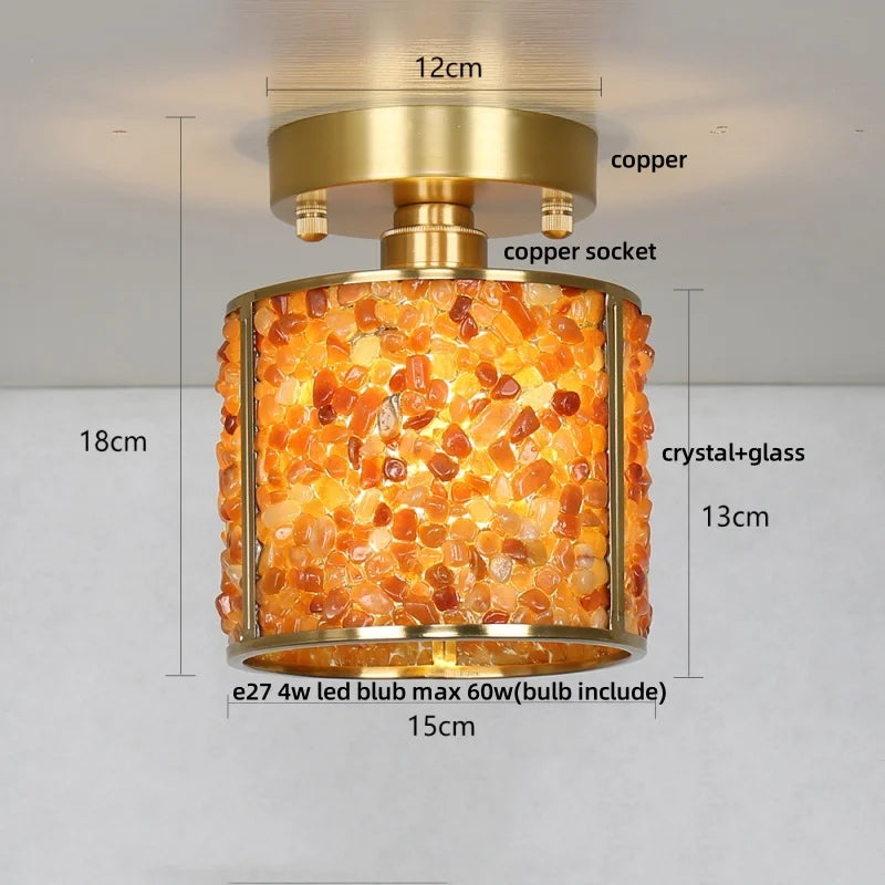 Column Glass Crystal Ceiling Light for Nordic Modern Home Decor