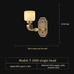 Luxury Chinese Style Copper Jade Living Room Chandelier