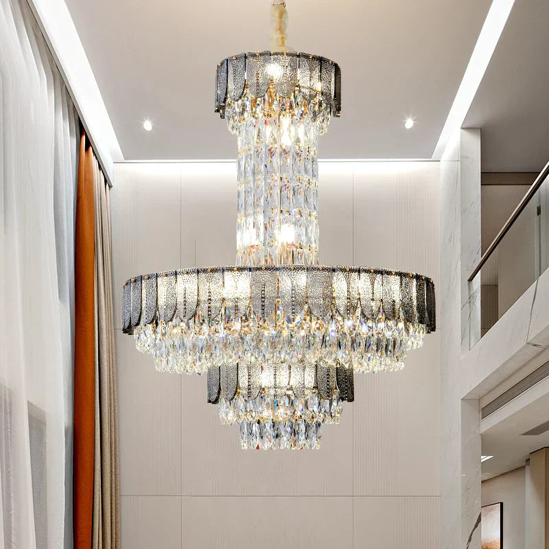 Crystal Chandelier: Postmodern Multi-layer Luxury for Living Room, Hotel Lobby, and Villa