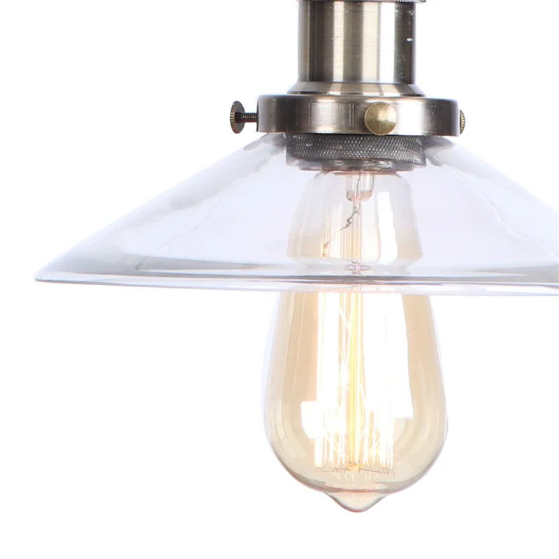 Vintage Industrial LED Wall Light with Clear Glass Shade & Adjustable Long Arm