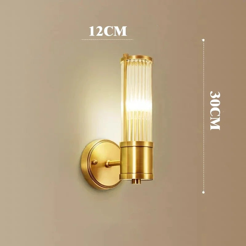 Crystal LED Gold Wall Sconce Modern Bedroom Decor Sconce Fixture