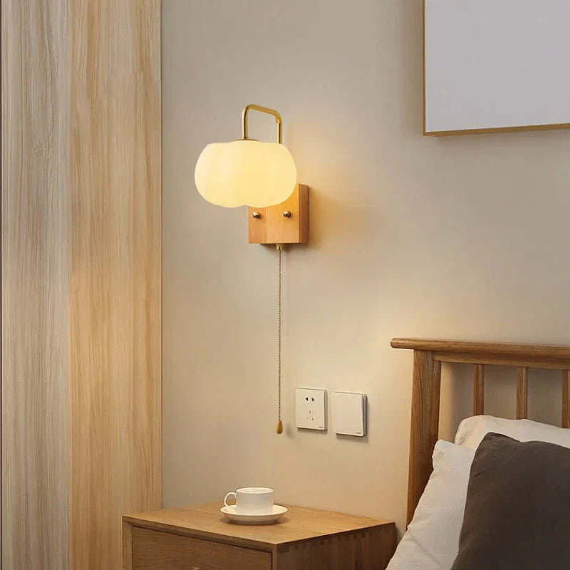 Walnut Wood LED Wall Lamp Home Decor Nordic Vanity Light Fixture