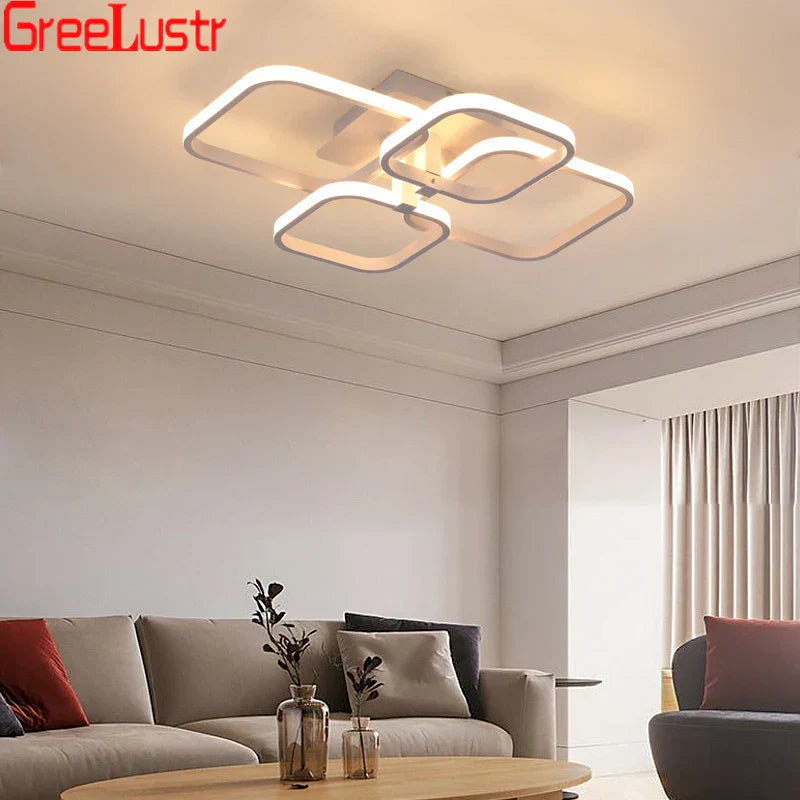 LED Square Chandelier Ceiling Light for Living Room Bedroom