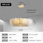 Nordic Feather Pendant Lamps for Bedroom and Home Decor Lighting