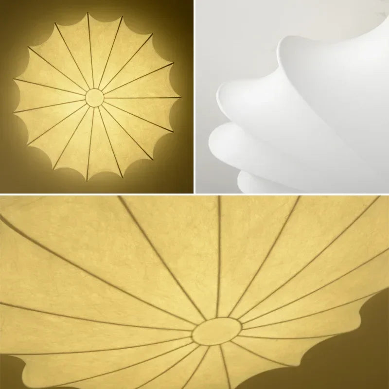 White Cloud Chandelier | Modern Nordic Silk Ceiling Light | LED Indoor Lighting