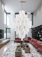 Classic Gray Glass Large Pendant Light - Vintage Lobby Hanglamp Lamparas