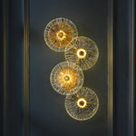 Round Glass Metal Wall Sconce Light for Bedroom Decoration