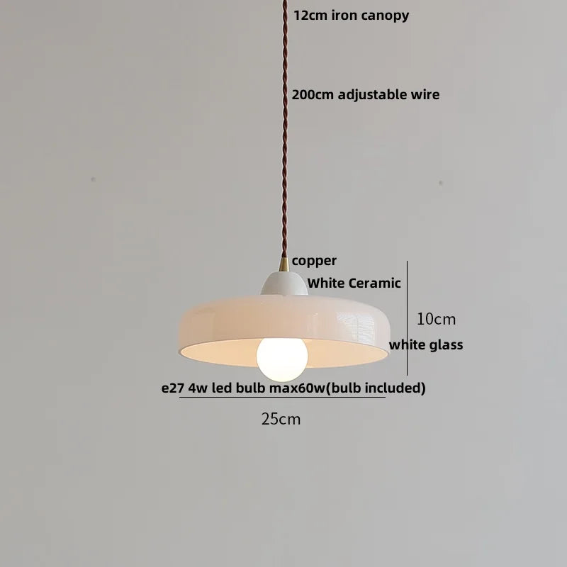 White Glass LED Pendant Lamp: Modern Nordic Style for Kitchen, Dining Room, Bedroom