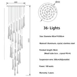 Modern Crystal Chandelier Water Drop Design LED Hanging Lighting for Villa Lobby by Afralia™