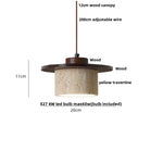 Yellow Travertine Stone LED Pendant Light for Dining Room Restaurant.