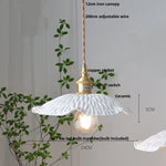 White Ceramic LED Pendant Light - Modern Nordic Design for Home Decor