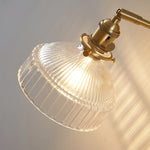 Clear Glass Copper Socket LED Wall Lamp with Pull Chain Switch
