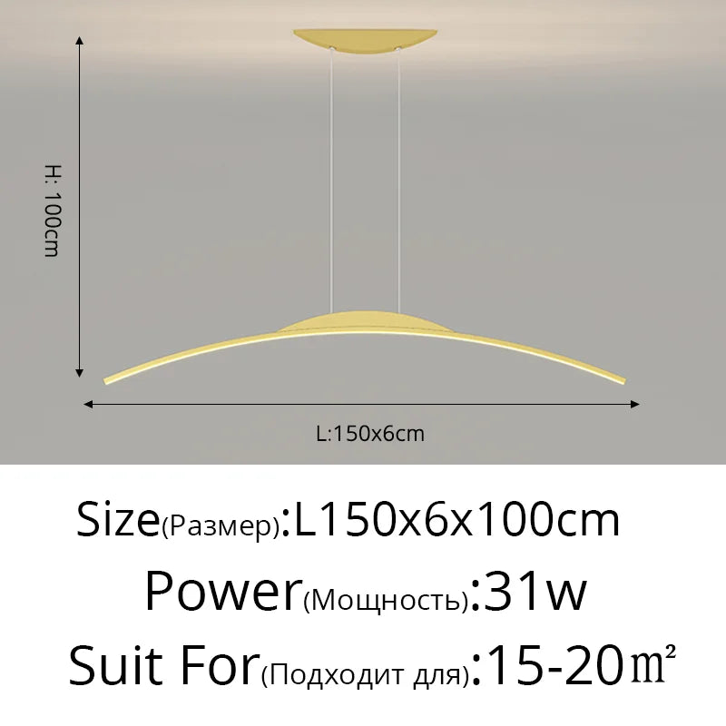 LED Ceiling Pendant Lamp: Minimalist Chandelier, Height Adjustable, Home Decor Solution