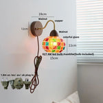 Shell Glass LED Wall Light Tiffany Style Bedside Lamp