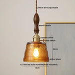 Wood Copper LED Pendant Light - Nordic Hanging Lamp for Bedroom Dining Hallway
