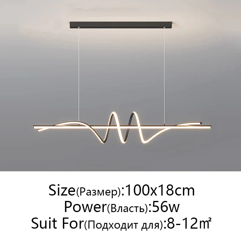 Modern Black LED Pendant Lights for Living Room, Dining Table, Kitchen, Office and Ceiling