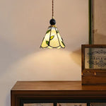 Afralia™ Tiffany Glass Pendant Lights: Wood Globe LED Hanging Lamp, Nordic Modern Design