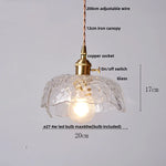 Walnut Wood LED Pendant Light Fixture with Adjustable Green Glass Shade