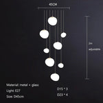 Nordic Glass Lampshade LED Ceiling Chandelier for Home Decoration