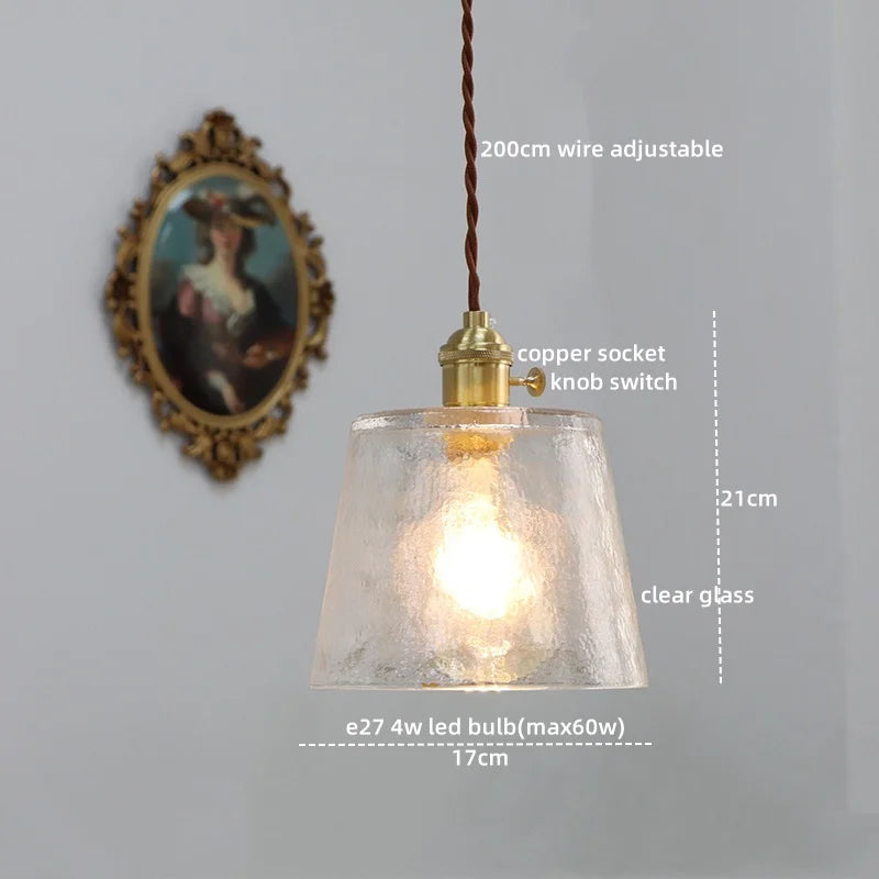 Copper Glass LED Pendant Light for Modern Home Decor