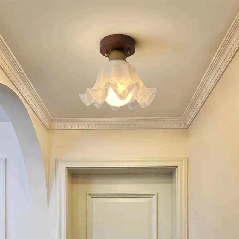 Walnut LED Ceiling Lamp Modern Indoor Lighting Fixture