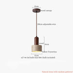 Yellow Travertine Pendant Light: Nordic Minimalism LED Hanging Lamps for Home Decoration
