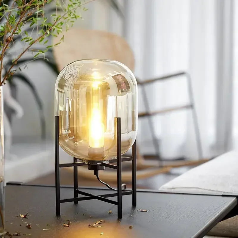 Modern Glass LED Floor Lamp for Living Room, Bedroom, Dining, and Home Decor