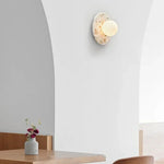 Terrazzo Marble Stone LED Wall Sconce Lamp, Modern Nordic Bedside Light