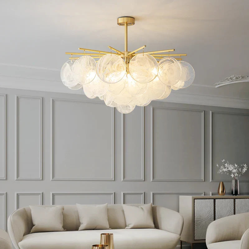 Modern Black Gold All-Copper Chandelier for Living Room Restaurant Nordic Minimalist