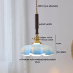 LED Walnut Copper Pendant Light with Knob Switch - Modern Style Lighting Fixtures