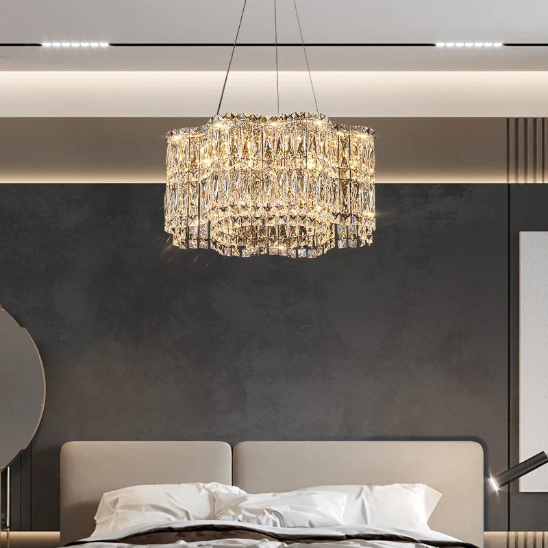 Crystal Luxe Chandelier for Modern Living Room, High-End Restaurant Light