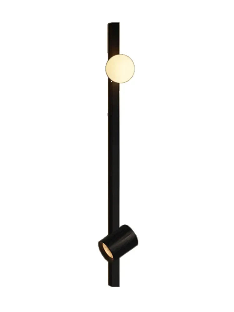 Long Strip Art Decorative Wall Lamp, Solid Wood, Black/White, Wall Mounted