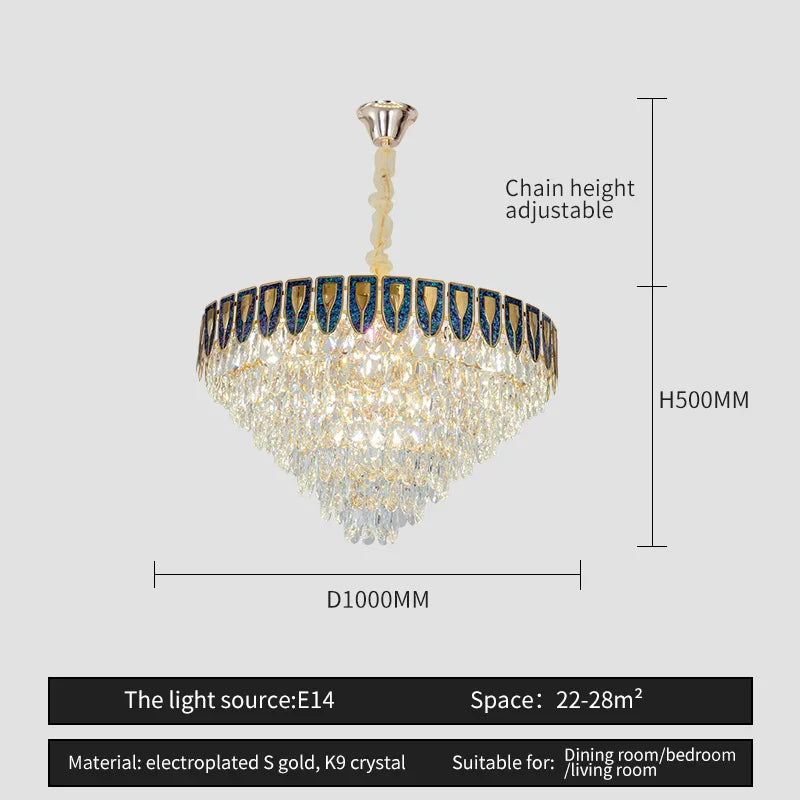 Crystal Chandelier LED Light Modern Luxury Designer for Main Living Room & Hotel