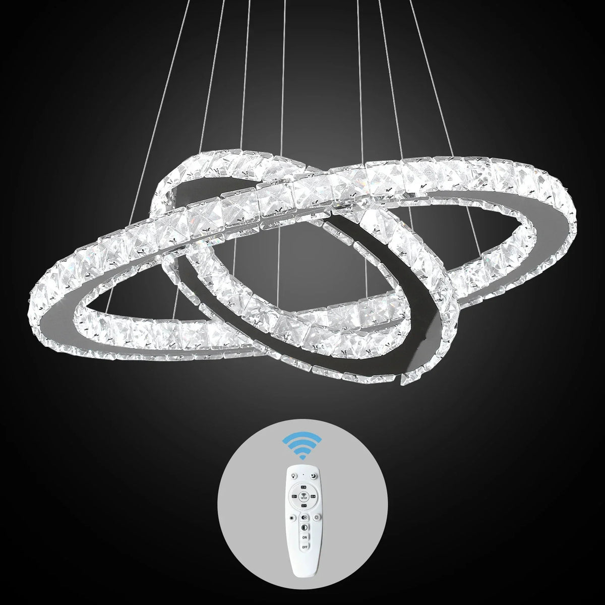 Crystal Chandelier: Luxury LED Pendant Lighting for Living & Dining Room