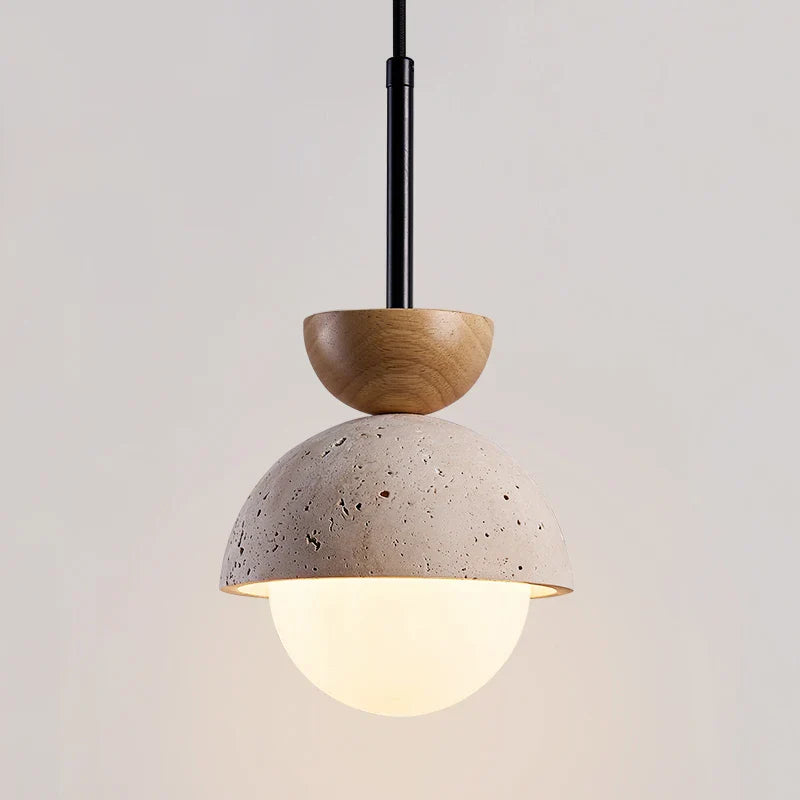 Afralia Yellow Travertine LED Pendant Lights for Kitchen Island Bedroom Dining Table