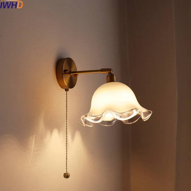 LED Copper Wall Light: Modern Nordic Interior Lamp for Bedroom, Bathroom, and Balcony
