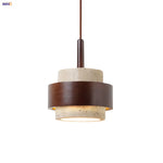 LED Wood Pendant Light Fixture Wabi Sabi Hang Lamp for Living Room