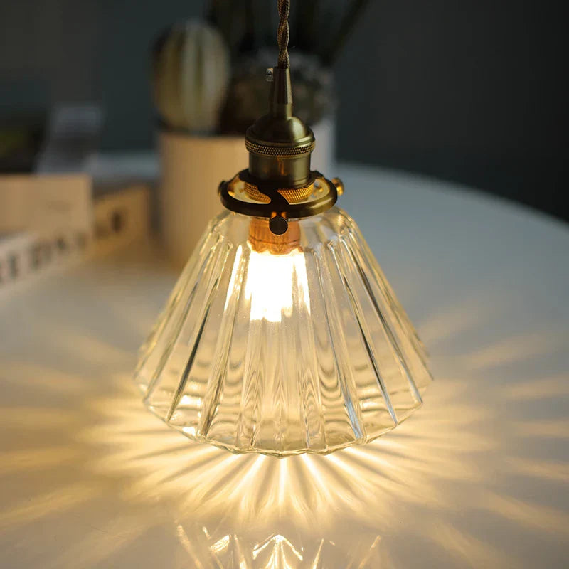 Clear Glass Copper LED Pendant Lamp for Home Decor and Lighting