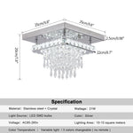 Crystal LED Pendant Chandelier for Dining Living Room Decor