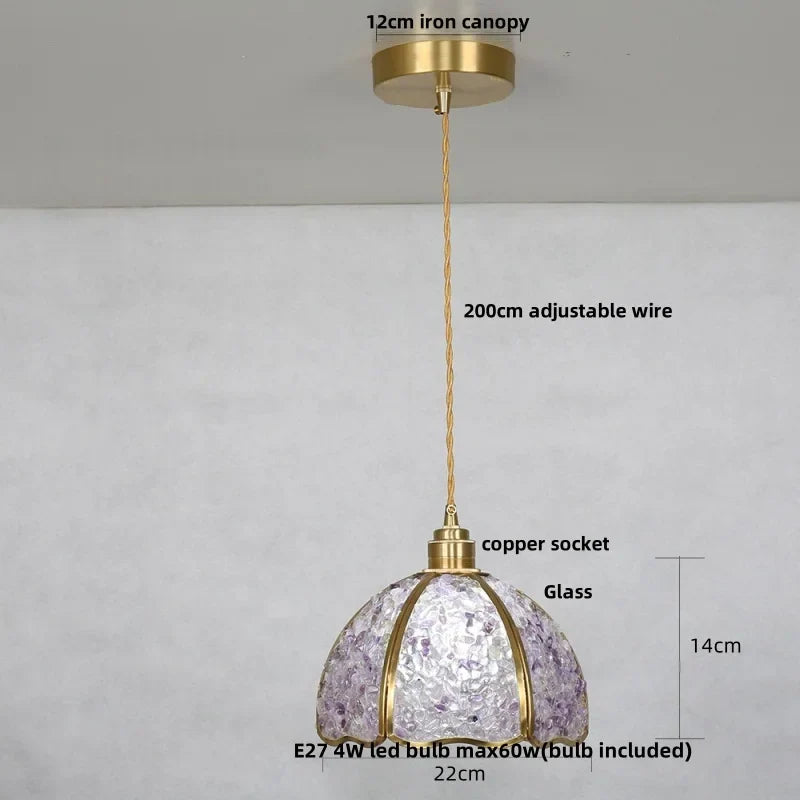 Crystal Glass LED Pendant Light Fixture for Kitchen Dining Room Bar Luxury Art Decor