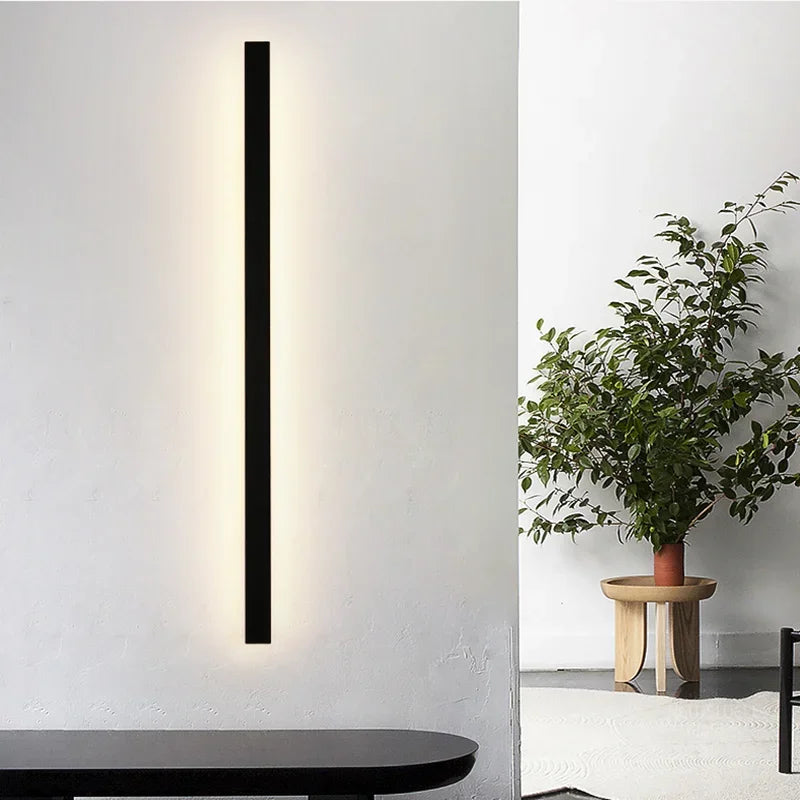 Minimalist Line Wall Lamp for Bedroom Headboard Hallway Creative Strip Light