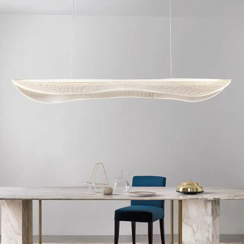 Long Curve LED Chandelier for Living Room Dining Office Decor