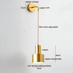 Modern Wood Copper LED Wall Sconce for Living Room Corridor Bar Bathroom