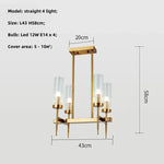 Gold Metal Glass LED Pendant Lights Chain Hanging Lamp