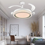 LED Ceiling Fan Light Remote Control, Small Decorative Fan for Home, Bedroom, Dining Room