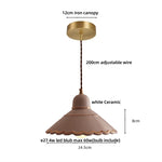 LED Pendant Lamp Modern Style Home Lighting Living Room Study Bar White Flower Ceramic