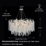 Crystal Tassel Chandelier: Elegant Dining Room Pendant Light Fixtures