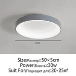 LED Ceiling Lights: White Grey Modern Design, Dimmable for Living Room Bedroom Dining